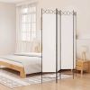 4-Panel Room Divider White 63"x78.7" Fabric