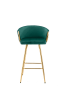 30 Inch Set of 2 Bar Stools,with Chrome Footrest and Base Velvet + Golden Leg Simple Bar Stool,GREEN