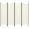 4-Panel Room Divider Cream White 78.7"x70.9"