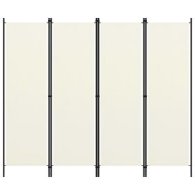 4-Panel Room Divider Cream White 78.7"x70.9"