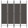 4-Panel Room Divider Anthracite 63"x70.9"