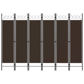 6-Panel Room Divider Brown 94.5"x70.9"