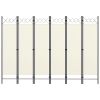6-Panel Room Divider Cream White 94.5"x70.9"
