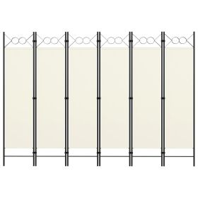 6-Panel Room Divider Cream White 94.5"x70.9"