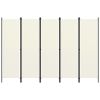 5-Panel Room Divider Cream White 98.4"x70.9"