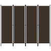4-Panel Room Divider Brown 78.7"x70.9"