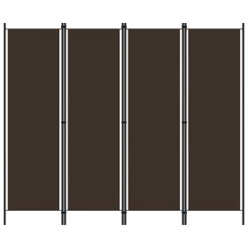 4-Panel Room Divider Brown 78.7"x70.9"