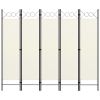 5-Panel Room Divider Cream White 78.7"x70.9"