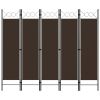 5-Panel Room Divider Brown 78.7"x70.9"