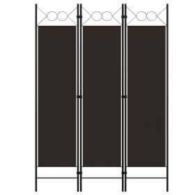 3-Panel Room Divider Brown 47.2"x70.9"