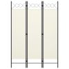 3-Panel Room Divider Cream White 47.2"x70.9"