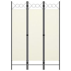 3-Panel Room Divider Cream White 47.2"x70.9"