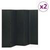 5-Panel Room Dividers 2 pcs Black 78.7"x70.9" Steel