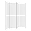 4-Panel Room Divider White 78.7"x78.7" Fabric