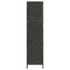 4-Panel Room Divider Black 60.6"x63" Water Hyacinth