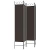 4-Panel Room Divider Brown 63"x78.7" Fabric
