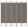 5-Panel Room Divider Anthracite 78.7"x86.6" Fabric