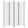 4-Panel Room Divider White 78.7"x78.7" Fabric