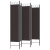 6-Panel Room Divider Brown 94.5"x78.7" Fabric