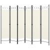 6-Panel Room Divider Cream White 94.5"x70.9"
