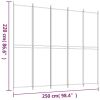 5-Panel Room Divider White 98.4"x86.6" Fabric