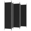 5-Panel Room Divider Black 98.4"x78.7" Fabric