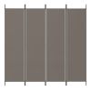 4-Panel Room Divider Anthracite 274.8"x70.9" Fabric