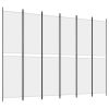 6-Panel Room Divider White 118.1"x86.6" Fabric