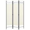 3-Panel Room Divider Cream White 47.2"x70.9"