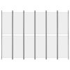 6-Panel Room Divider White 118.1"x86.6" Fabric