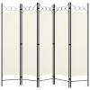 5-Panel Room Divider Cream White 78.7"x70.9"
