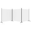 3-Panel Room Divider White 206.7"x70.9" Fabric