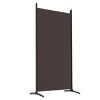 5-Panel Room Divider Brown 170.5"x70.9" Fabric