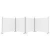 4-Panel Room Divider White 274.8"x70.9" Fabric