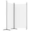 2-Panel Room Divider White 68.9"x70.9" Fabric