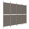 4-Panel Room Divider Anthracite 78.7"x78.7" Fabric