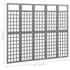5-Panel Room Divider/Trellis Solid Fir Wood Gray 79.3"x70.9"