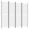 4-Panel Room Divider White 78.7"x70.9" Fabric