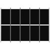 5-Panel Room Divider Black 98.4"x70.9" Fabric