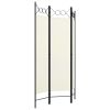 3-Panel Room Divider Cream White 47.2"x70.9"