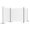 3-Panel Room Divider White 206.7"x70.9" Fabric