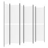 6-Panel Room Divider White 118.1"x78.7" Fabric