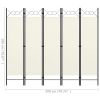 5-Panel Room Divider Cream White 78.7"x70.9"