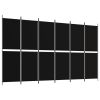 6-Panel Room Divider Black 118.1"x70.9" Fabric