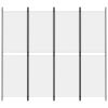4-Panel Room Divider White 78.7"x70.9" Fabric