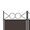 6-Panel Room Divider Brown 94.5"x78.7" Fabric