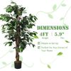 4 Feet In/Outdoor Trunks Artificial Ficus Silk Tree