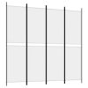 4-Panel Room Divider White 78.7"x78.7" Fabric