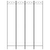 4-Panel Room Divider White 63"x86.6" Fabric