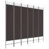 6-Panel Room Divider Brown 94.5"x78.7" Fabric